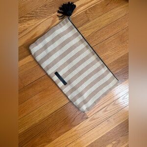 French Connection Beige and Cream Striped Clutch